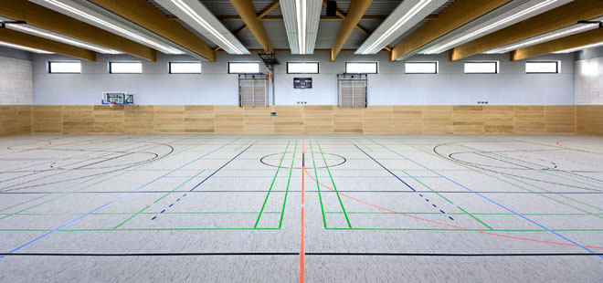 Das Bild zeigt die Sporthalle Ockstadt, copyright Stadt Friedberg (Hessen)