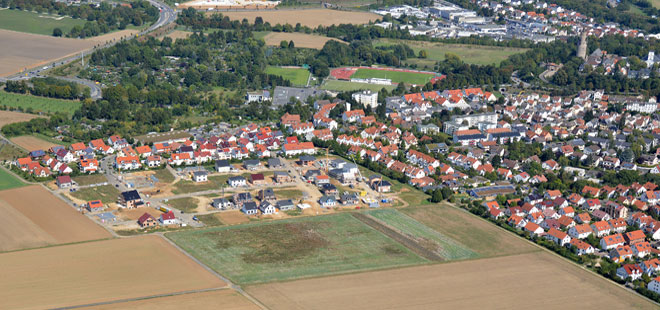 Das Bild zeigt das Baugebiet "Amsteinern Kreuz", copyright Stadt Friedberg (Hessen)