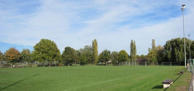 Das Bild zeigt die Sportplätze in Ossenheim, copyright Stadt Friedberg (Hessen)